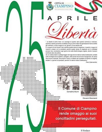 CIAMPINO. CELEBRAZIONE DEL 25 APRILE 2020