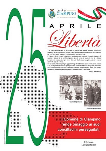 CIAMPINO. CELEBRAZIONE DEL 25 APRILE 2020