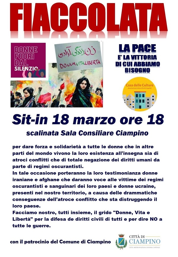 CIAMPINO. SIT-IN PER LA PACE