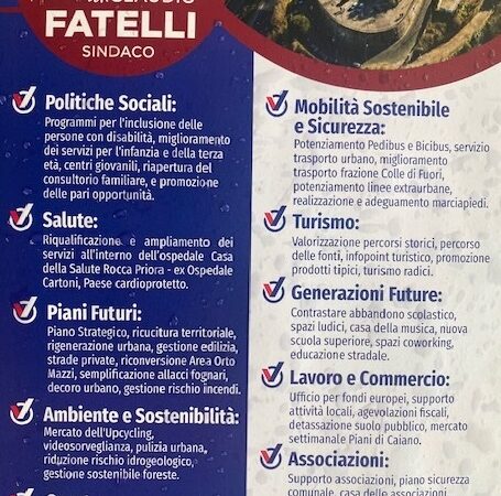 Rocca Priora. Apertura della campagna per Claudio Fatelli sindaco