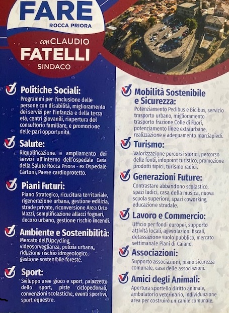 Rocca Priora. Apertura della campagna per Claudio Fatelli sindaco